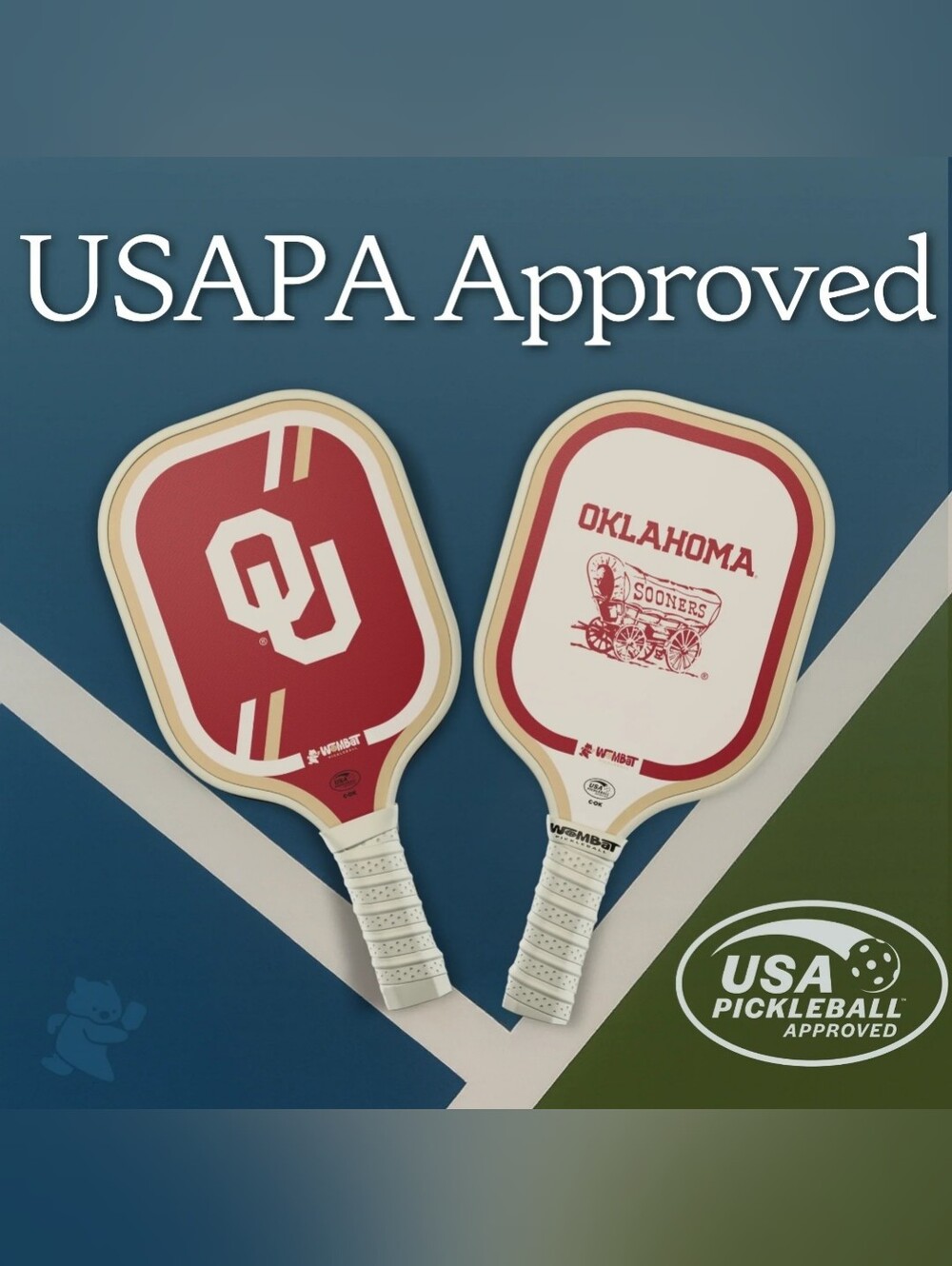 Oklahoma Sooners Pickleball Paddles - Crimson & Cream